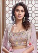 Onion Pink Palazzo Suit With Embroidered Long Jacket